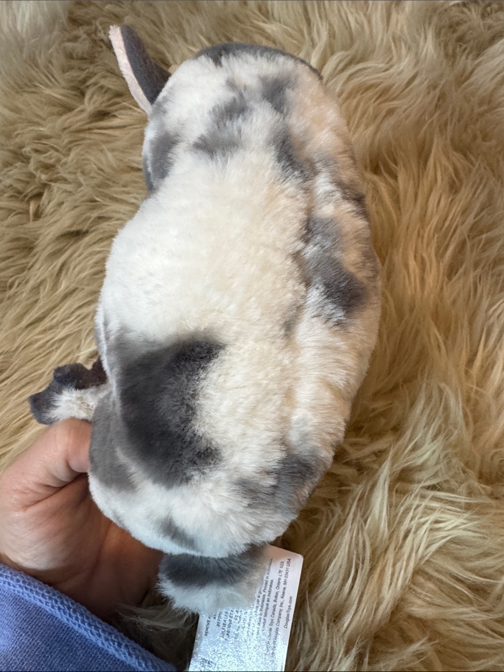 Douglas Gray & White Plush Bunny Toy for Small Pets - Picture 4 of 5